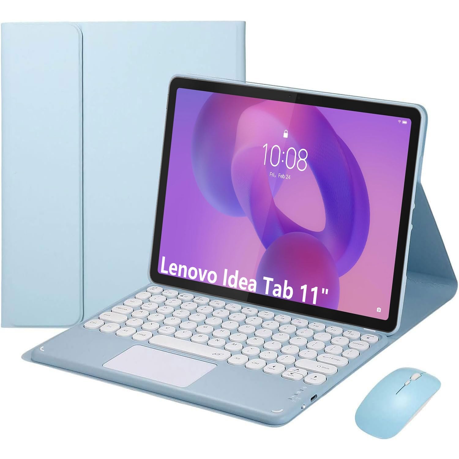 Keyboard Case for Lenovo Idea Tab 11 cali 2025 (TB-336ZU/TB-336FU), inteligentna klawiatura Bluetooth z odłączanym panelem dotykowym i ultracienką klawiaturą folio z myszką,Blue