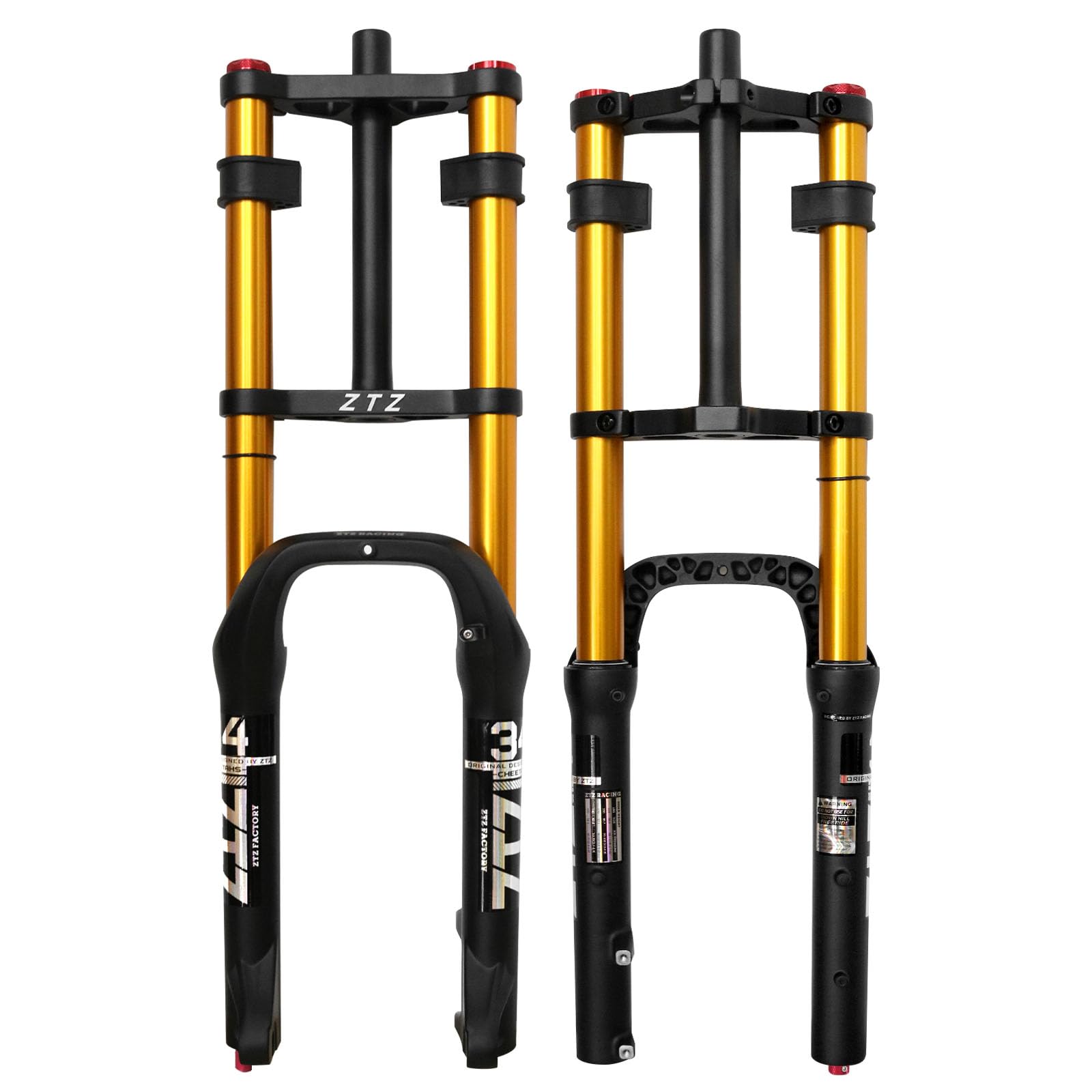 Fourche de Suspension pour vélo de Montagne 20"/26" 4.0 pour VTT Air Double épaule Descente Amortisseur de Rappel VTT QR/AM