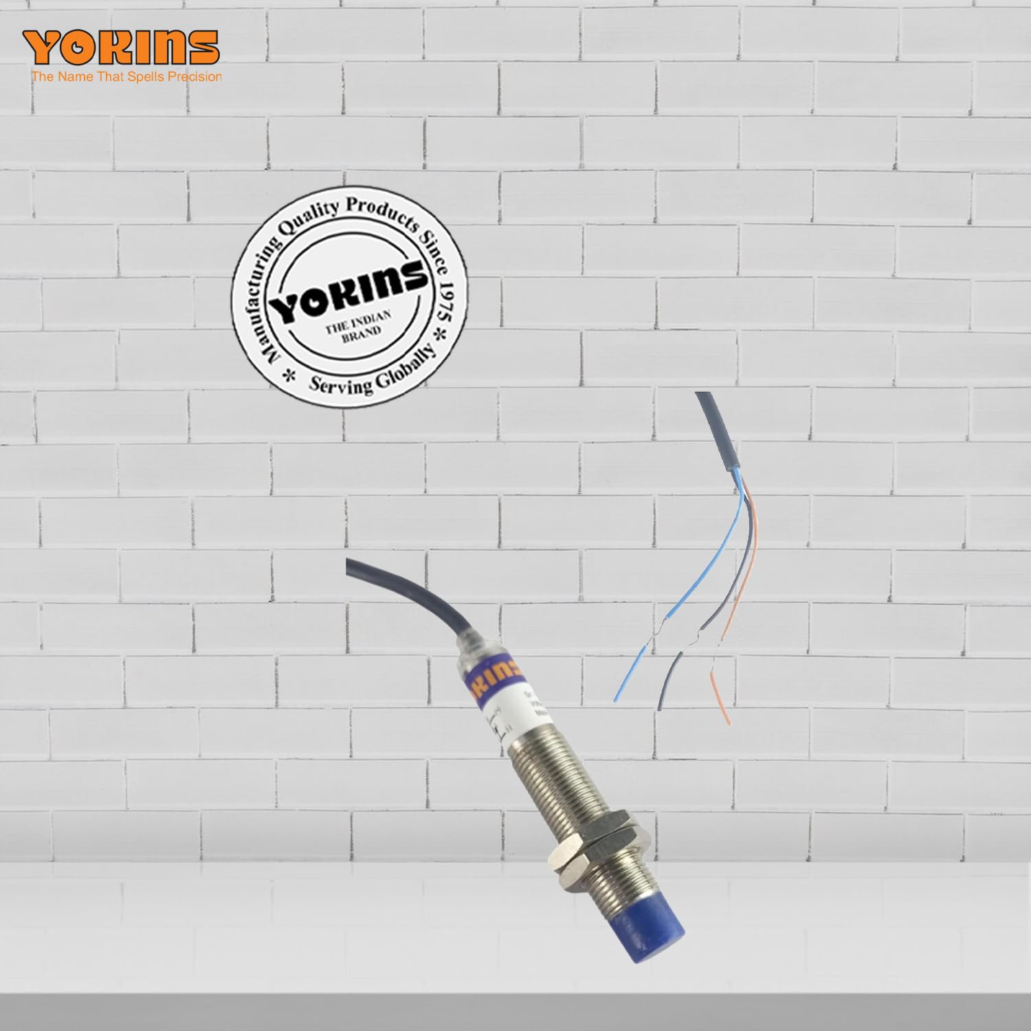 Yokins Inductive Proximity Sensor switch PNP NO 06-36V DC 12mm, SENSING 4mm with 2 MTR 3 Core Cable - Image 3 thumbnail