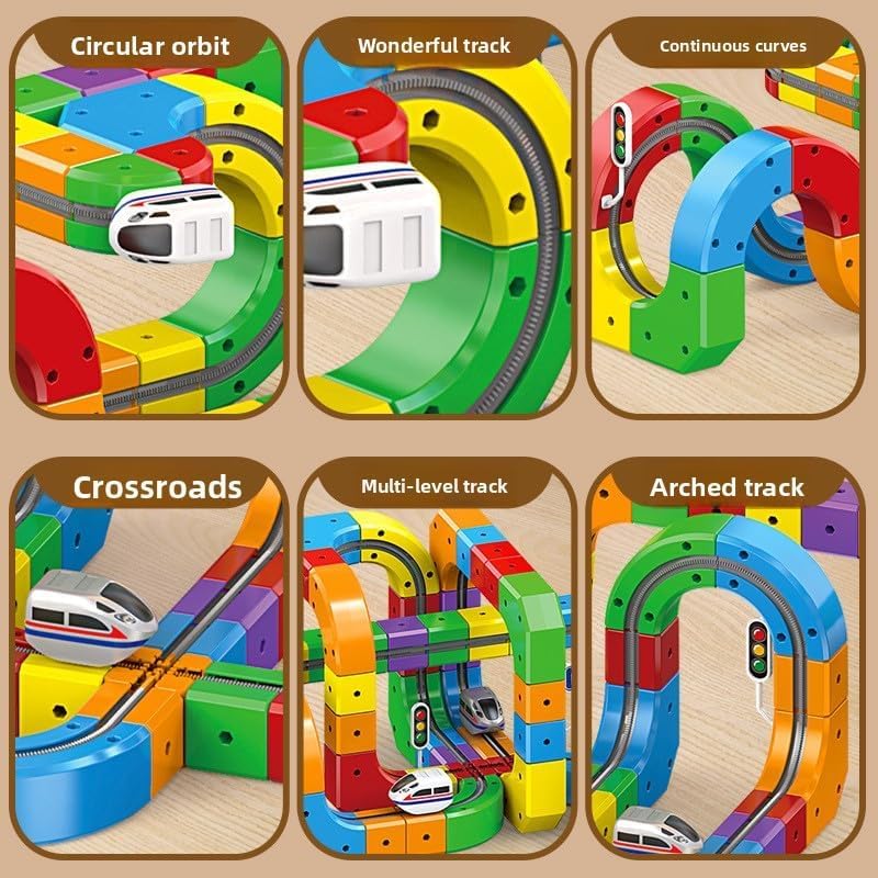 Miniatura 4 de Track Fusion - Juego de tren eléctrico  klick Rail Monorraíl con carril Cube STEM  Diseños 3D que desafían la gravedad, kit de construcción de autos