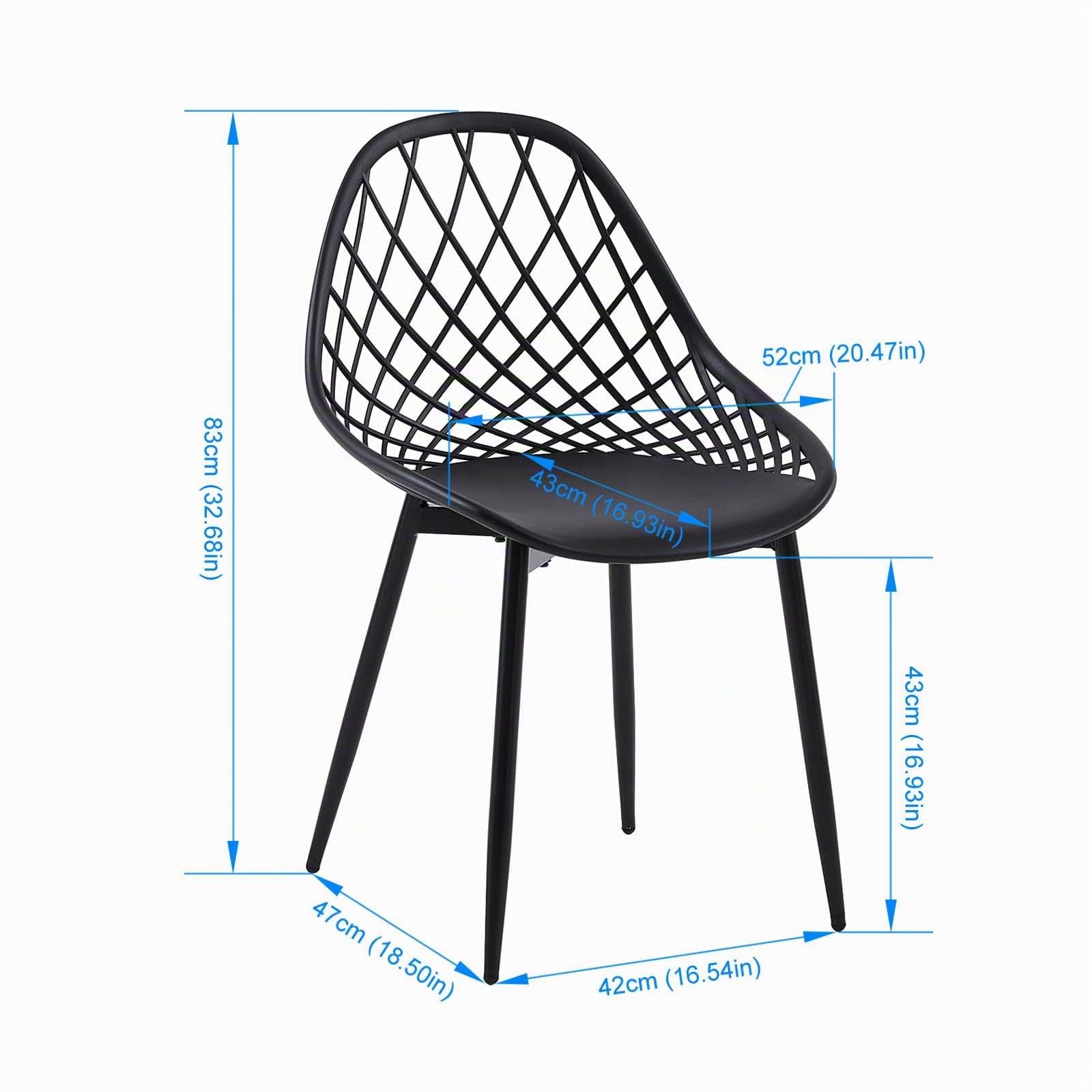 buybyroom Sillas de Comedor, Sillas Cocina Pack 6 Modernas con Patas de Metal y Respaldo Ergonómico, para Comedor,Cocina, Reuniones, Salon, Recepción, Negras