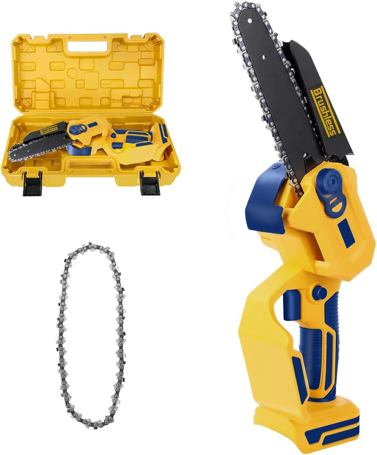 Mellif Cordless Power Chainsaw for Dewalt 20V Max Battery (Battery NOT Included) 6-Inch Hand-held Mini Pruning Saw with Brushless Motor & Replacement Chain for Wood Cutting | Tree Trimming | Camping