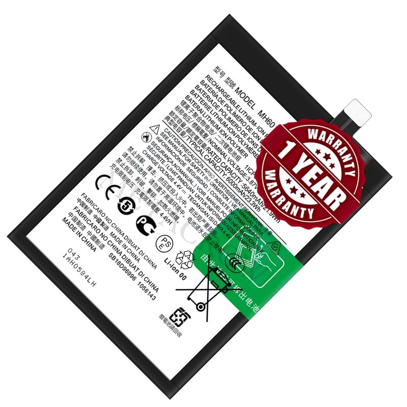 Image of Original MH60 Battery Compatible for Motorola Moto G10 Power (PAMR0002IN, PAMR0008IN, PAMR0010IN) - (6000mAh) - 1 Year Warranty JK1