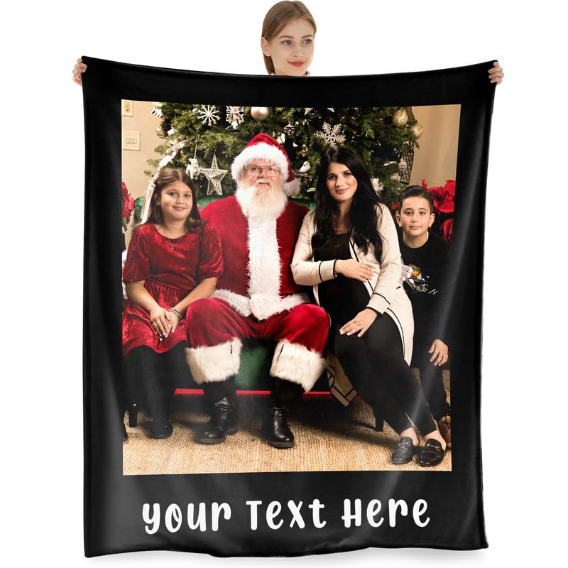 Personalised Blanket,Custom Blanket with Photos Customized Flannel Throw Blanket for Adults Kids,Personalised Gifts for Mum,Dad,Boyfriend,Girlfriend,Best Friends(1Photo-80x120cm) — image 1