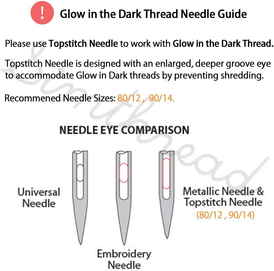 Simthread Glow in the Dark Thread, Polyester Embroidery Thread, 5 Spools 550 Yards Each, for Home Embroidery and Sewing Machine