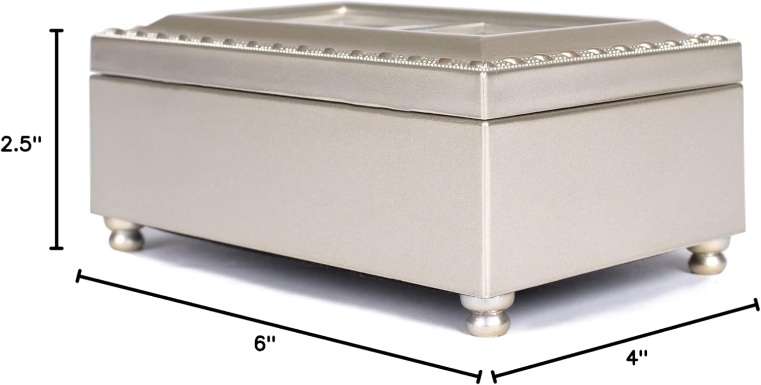 Cottage Garden Quinceañera from Girl to Woman Champagne Rope Trim Petite Music Box Plays Light Up My Life - Image 8