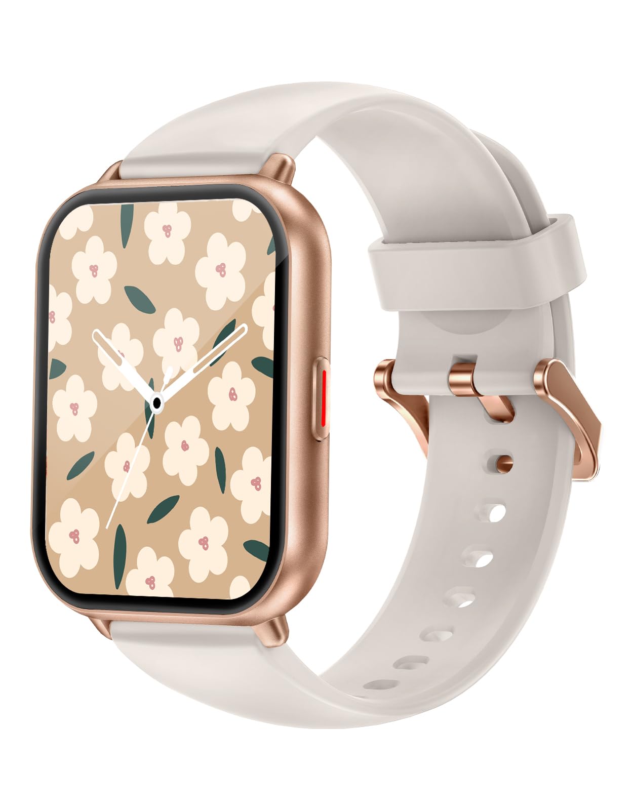 RUIMEN スマートウォッチ 通話機能付き レディース Smart Watch iPhone アンドロイド対応 女性生理周期管理 歩数計 腕時計 着信通知 懐中電灯 天気予報 音楽制御 IP68防水 長持ちバッテリー ストップウォッチ 目覚まし時計 長座注意 スマート探す 日本語説明書 (ベージュゴールド)
