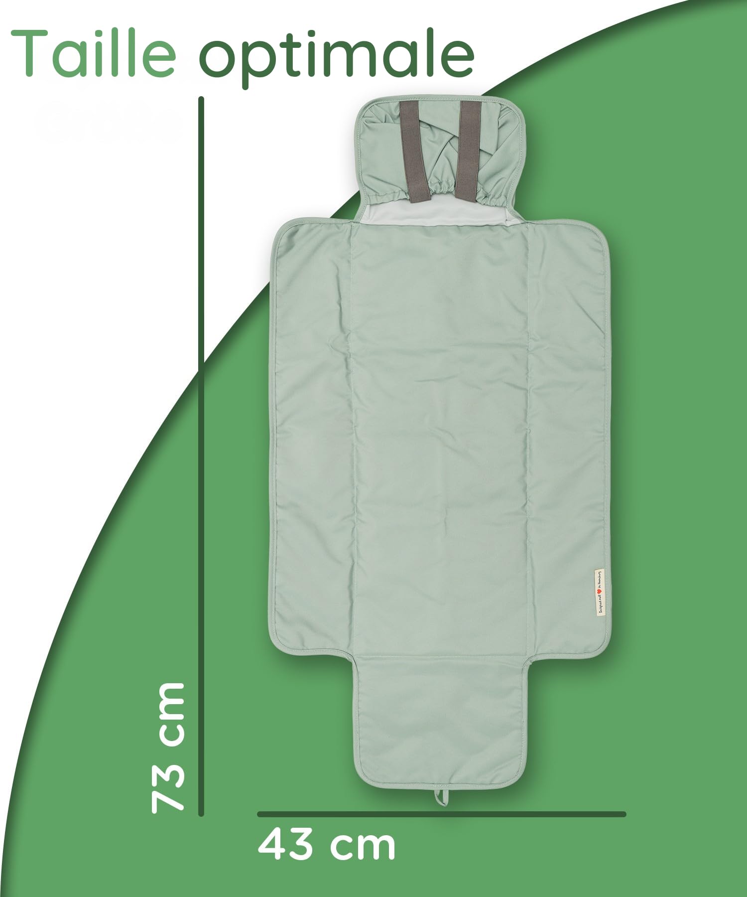 Jubi® Matelas à Langer Nomade Mint – Coton Bio & Polyester Certifié Öko-Tex – compact, pliable et lavable