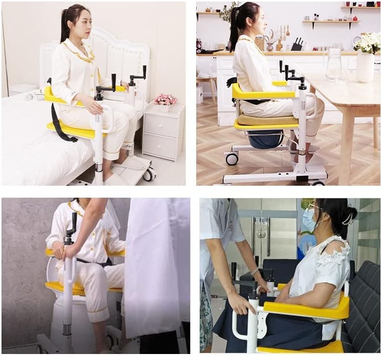 リフト移送機、トイレ付きベッドサイド便器、180°分割シート、多機能バスルームシャワーチェア手動車椅子、高齢者障害者用 【スリン】