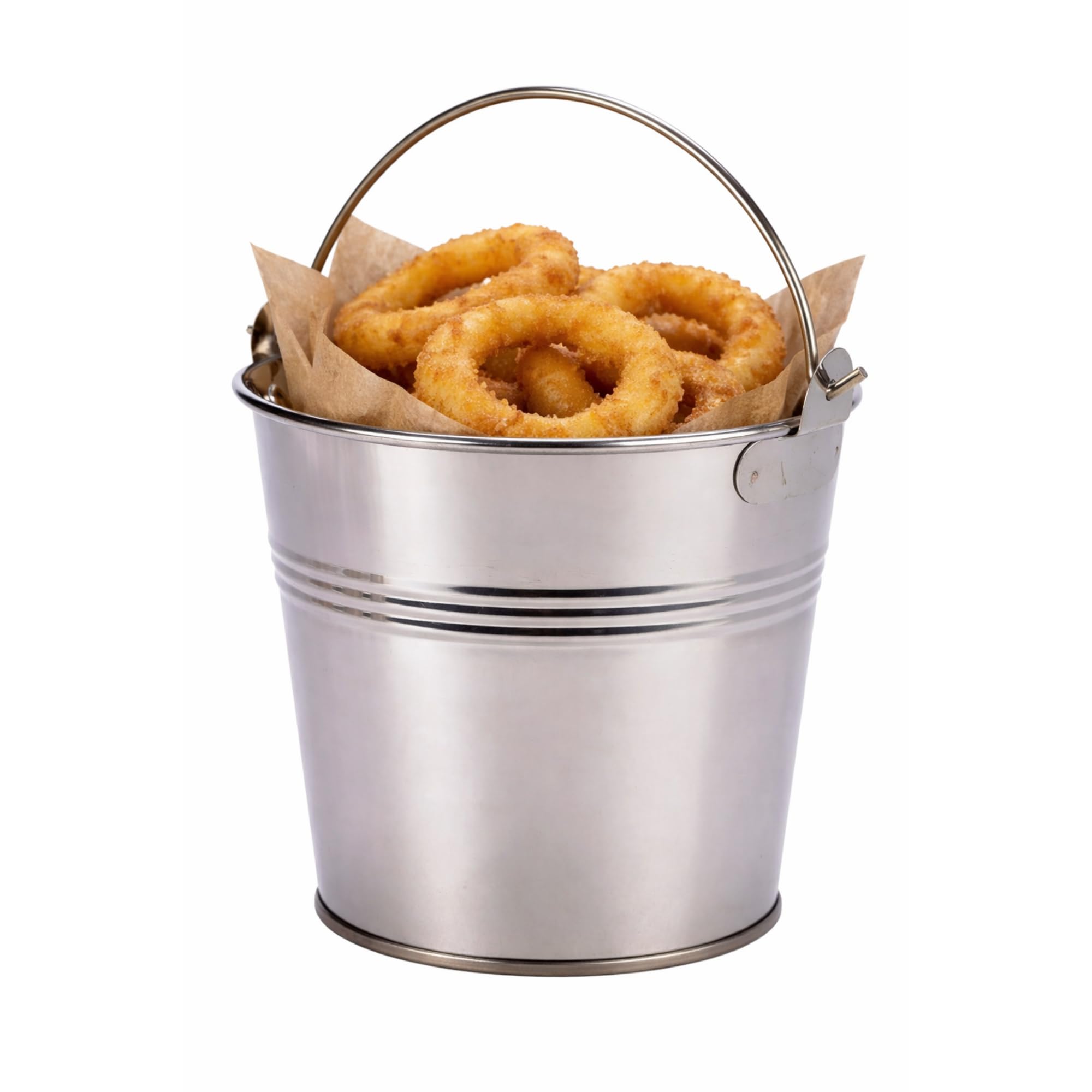 Stainless Steel Serving Bucket For Fries Onion Rings 12cm Dia Pack of 12
