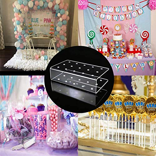 Fox Claw 2 Packs Lollipop Holder Cake Pop Stand Display 100Pcs Clear Treats Bags 100Pcs Lollipop Sticks And 100Pcs Gold Metallic Twist Ties For Candy Cake Pop Making Tools (2) #TOP2
