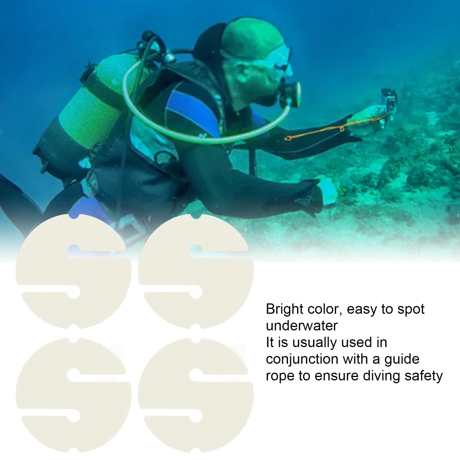 Gavigain Underwater Dive Markers, Bright Visible ABS Construction, Compact and Lightweight, Ideal for Cave and Wreck Diving Enthusiasts (Luminous Color)