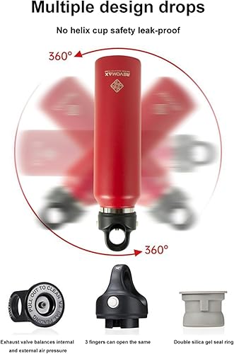 Miniatura 5 de Botella de agua aislada al vacío de acero inoxidable con tapa sin torsión, vasos aislados sin tornillos, termo portátil para bebidas frías o