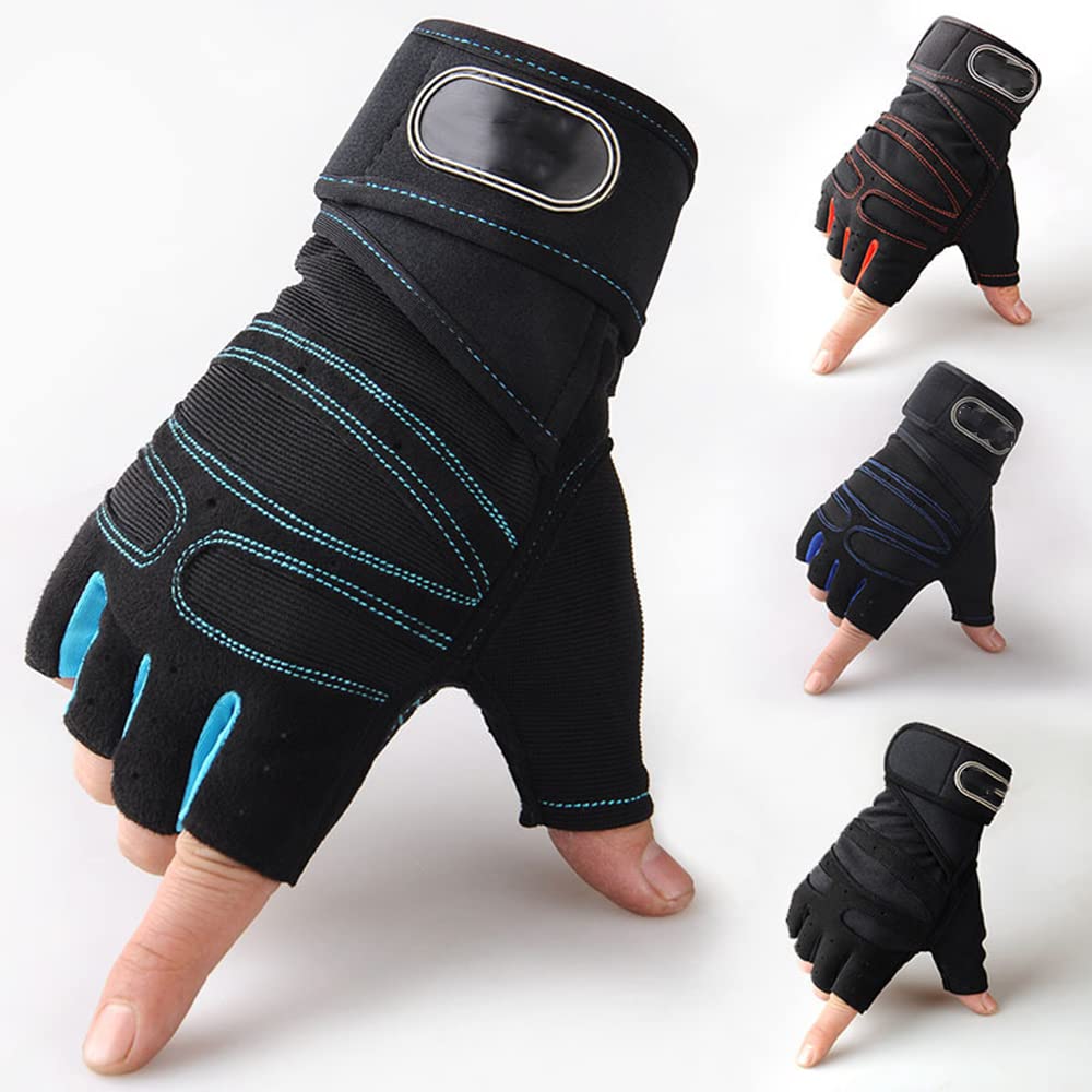 1 par de guantes de gimnasio, guantes de levantamiento de pesas, entrenamiento de culturismo, deportes, ejercicio, ciclismo, deporte, entrenamiento, guante para hombres y mujeres, naranja, XL