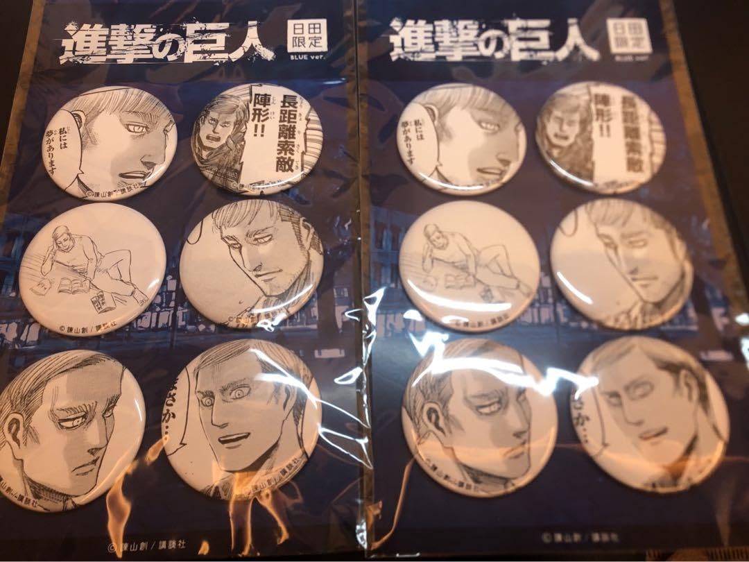 進撃の巨人　日田　非売品缶バッジ　エルヴィン　リヴァイ 進撃の巨人 日田市立博物館缶バッジ （リヴァイセット
