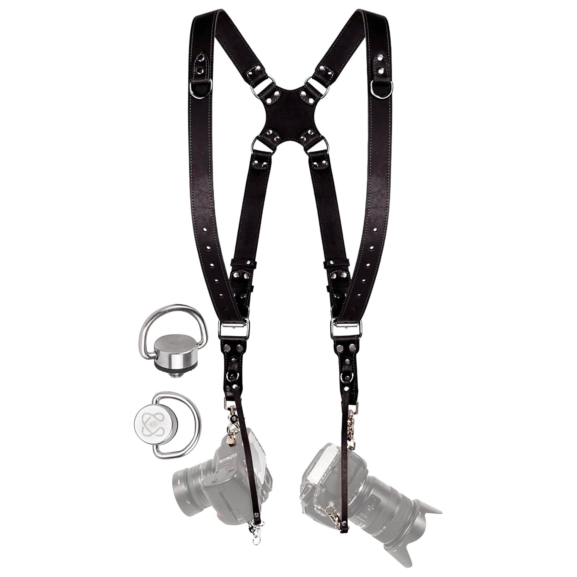 C Coiro Dual Camera Harness Leather Camera Strap DSLR/SLR, All-Day Comfort
