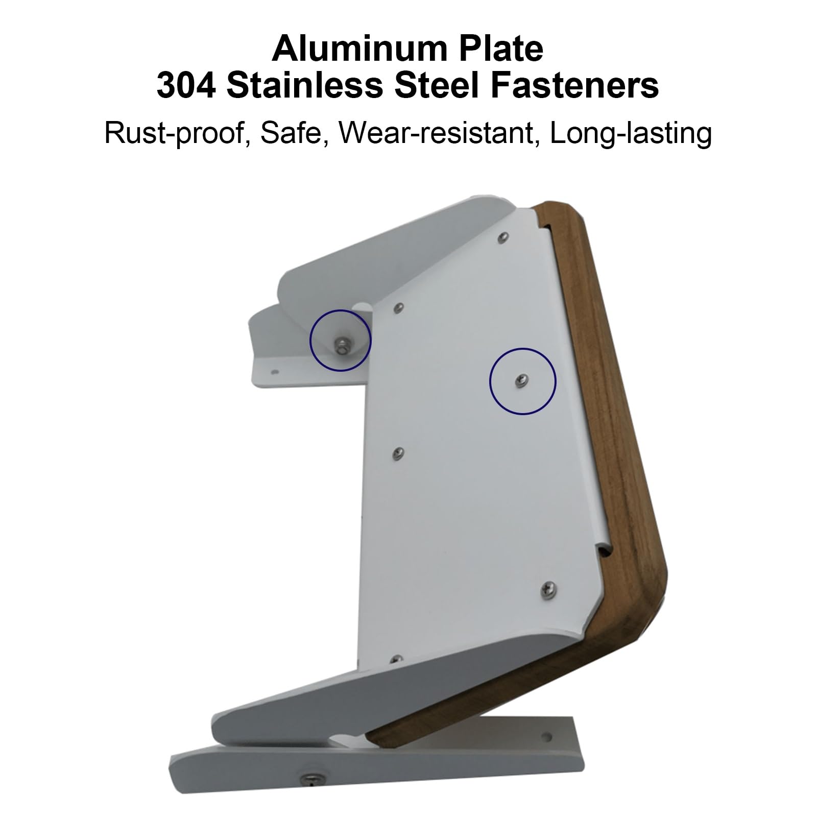 Składane Stopnie Do Kampera, Stop Aluminium, Teak, Pedał, Wielofunkcyjny Do Steru Łodzi, Kampera, Kampera, Montaż na Ścianie, 305x120mm