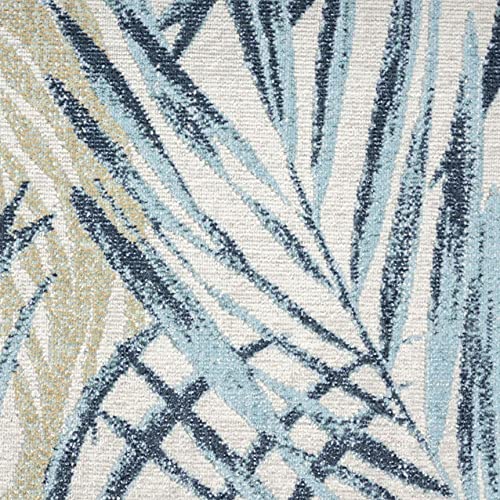 Tommy Bahama Malibu Palm Springs Coastal Indoor/Outdoor Area Rug, Ivory/Aqua Blue, 5'3"x7'3" - Image 3