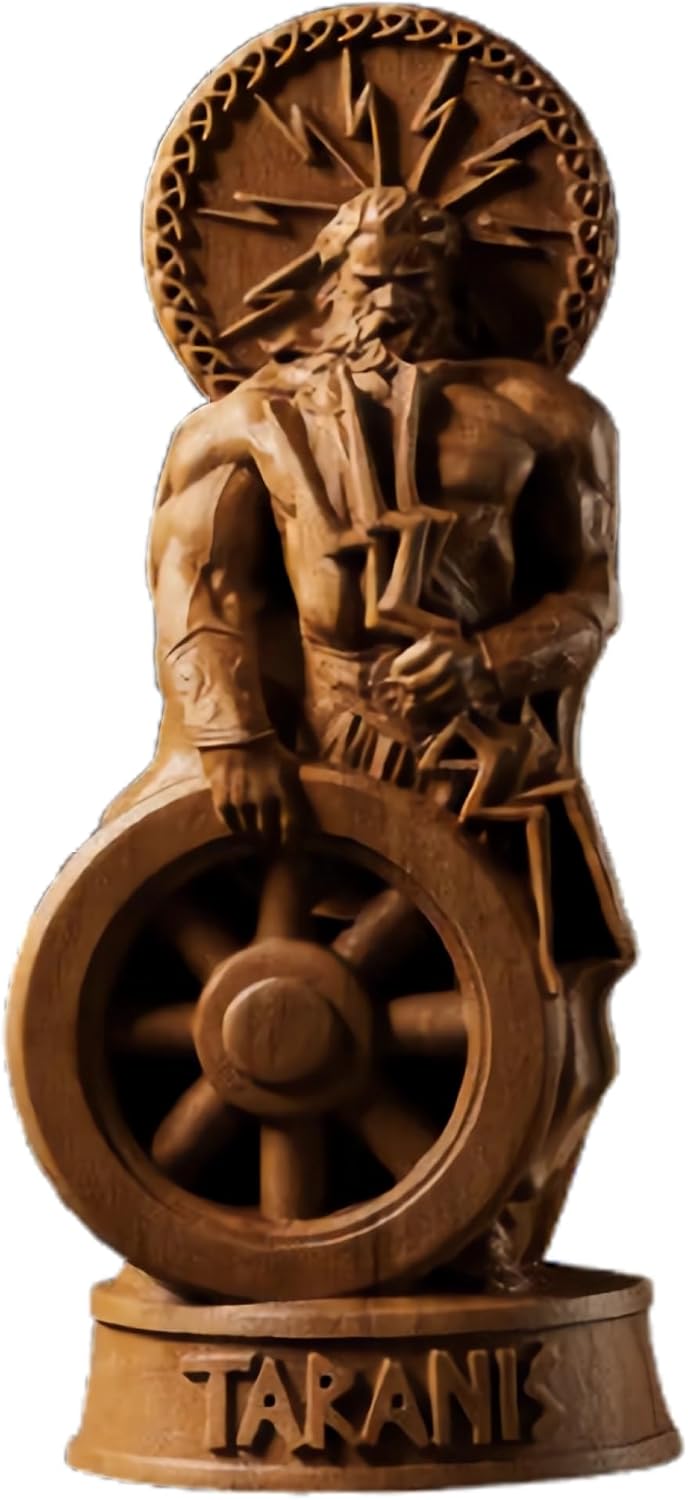 Taranis Wooden Statue, Celtic Mythology, Home and Altar Decoration (Wood)