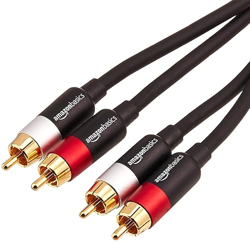 Tienda Basics Cable de subwoofer estéreo de audio RCA de 2 machos a 2 machos - 15 pies