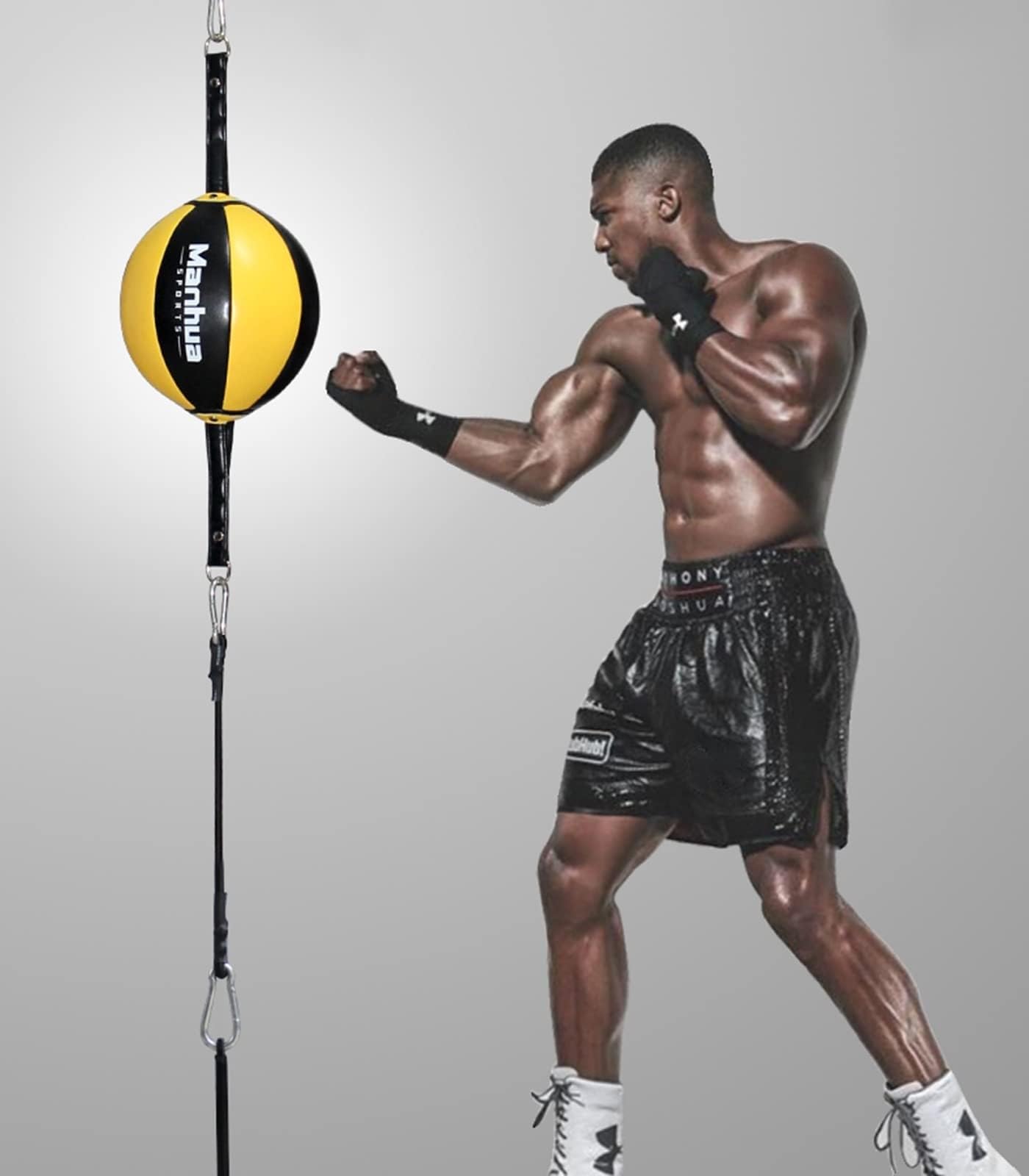 Sacco da boxe silenzioso per porta, sacco a doppia estremità e palla da boxe per riflessi per telaio della porta, soffitto e pavimento, palla antistress da appendere per fitness e ventilazione, sacc