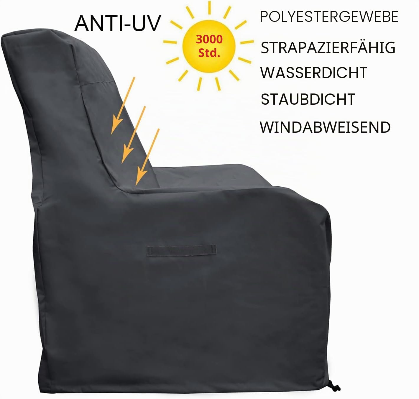 ATR ART TO REAL Gartenstühle Abdeckung, Gartenmöbel Abdeckung Wasserdicht für Gartenstuhl Stuhlüberzug,600D & UV-Beständig Abdeckhülle für Gartenmöbel, 76x80x110cm