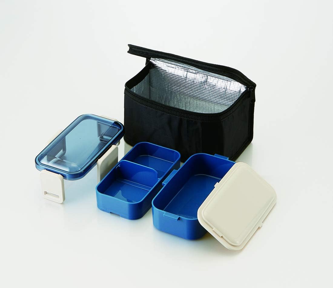 【Amazon.co.jp限定】 スケーター(Skater) ふんわり盛れる ドーム型 弁当箱 2段 保冷バック付き 850ml 日本製 PFLW9