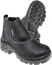 Bota botina Segurança Ocupacional EPI Marluvas 95B19-PVC cabedal em Couro Bico PVC e solado Bidensidade