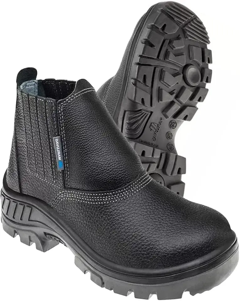 Bota botina Segurança Ocupacional EPI Marluvas 95B19-PVC cabedal em Couro Bico PVC e solado Bidensidade