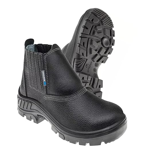 Bota botina Segurança Ocupacional EPI Marluvas 95B19-PVC cabedal em Couro Bico PVC e solado Bidensidade