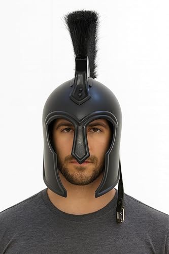Miniatura 2 de AnNafi Casco de Aquiles Troy Yelmo de guerrero griego legendario (acero)  Disfraz de armadura de caballero medieval  Réplicas de metal LARP