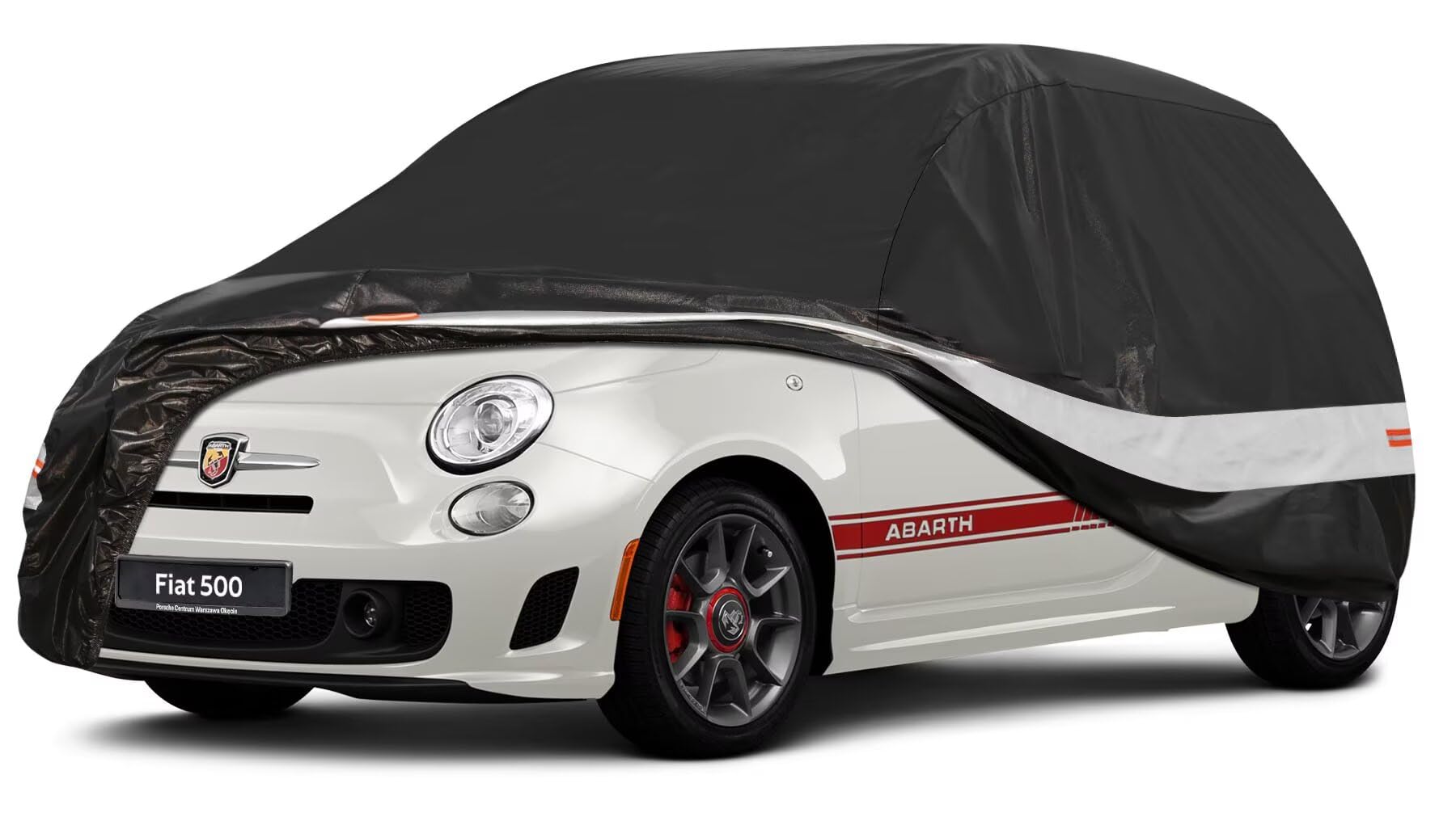 Holthly 10 strati Telo Copriauto per FIAT 500/Abarth 500 595(2010-2025),100% copertura auto impermeabile,Telo Copri Auto per Esterno,impermeabile,protezione UV,antivento,antipolvere