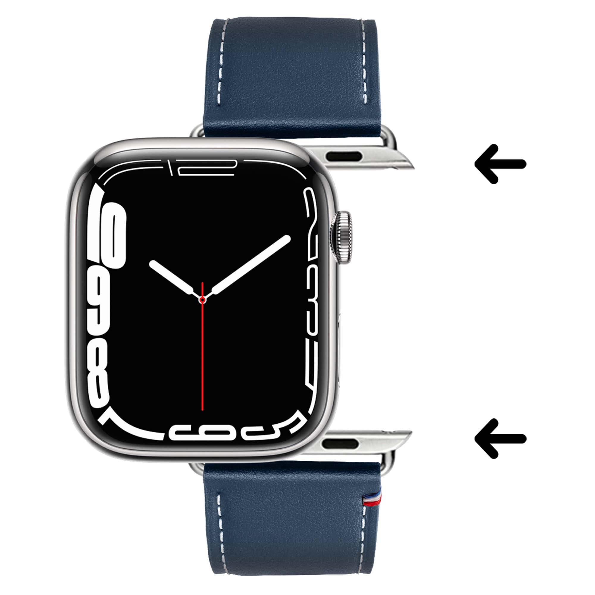 Eternel – Simple tour Armband ikonisch – Kompatibel mit allen Apple Watch Modellen – Alle Größen – Handgefertigt in Frankreich – Pflanzlich gegerbtes Leder