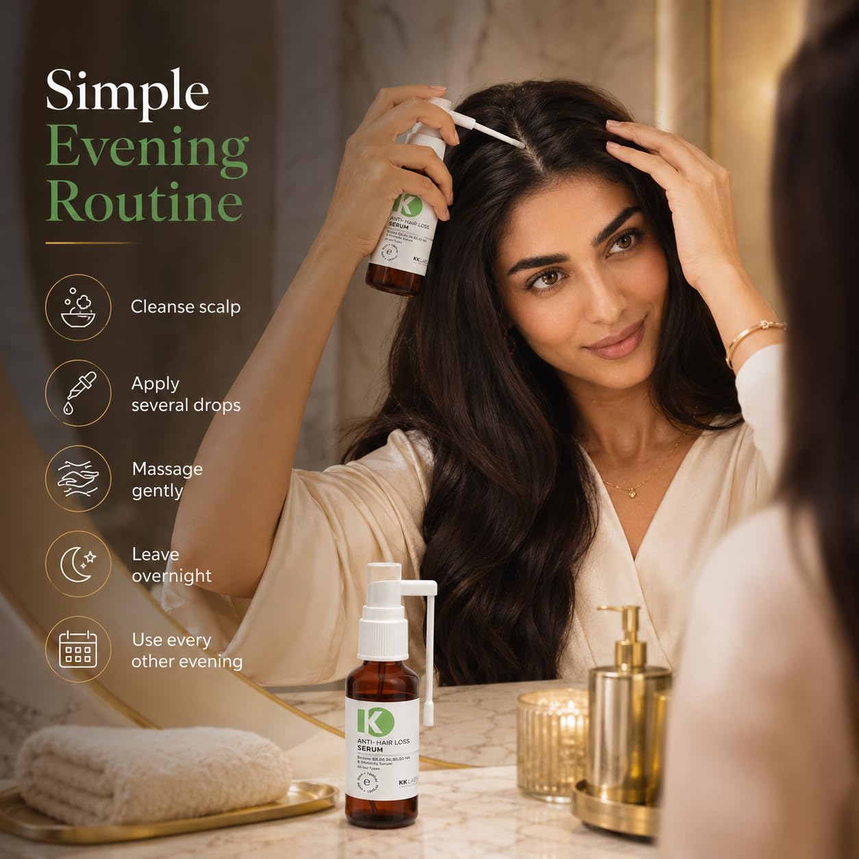 KK Labs Anti-Hair Loss Scalp Serum 50ml - Leave-In Daily Serum for Thinning-Prone Hair, Cares for the Scalp and Helps Hair Look Denser, Fuller and Healthier, for Men and Women