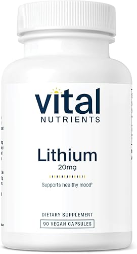 Vital Nutrients Orotato de litio de 20 mg | Suplementos de litio veganos para la memoria, el estado de ánimo y la salud conductual* | Gluten,