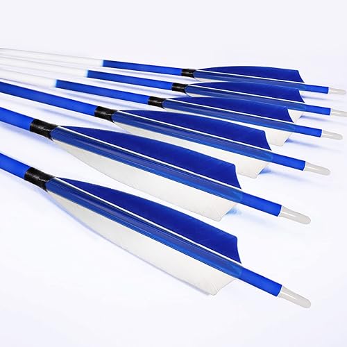 Miniatura 6 de 31Inch Carbon Arrows, Targeting Practice Hunting Arrow, Turkey Feather Fletching Arrow, with Removable Tips and nocks for Recurve & Compound Bow
