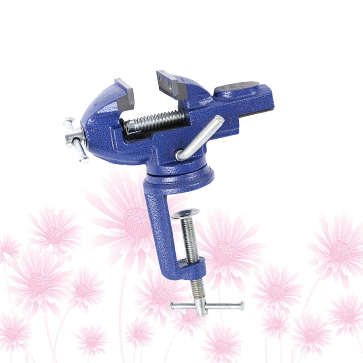 Morsetto da Banco Mini 50mm Blu, Tavola Piana 360° | Ferro, Leggero e Portatile, per Gioielli e Legno, Adatto a Modellismo e Hobbisti