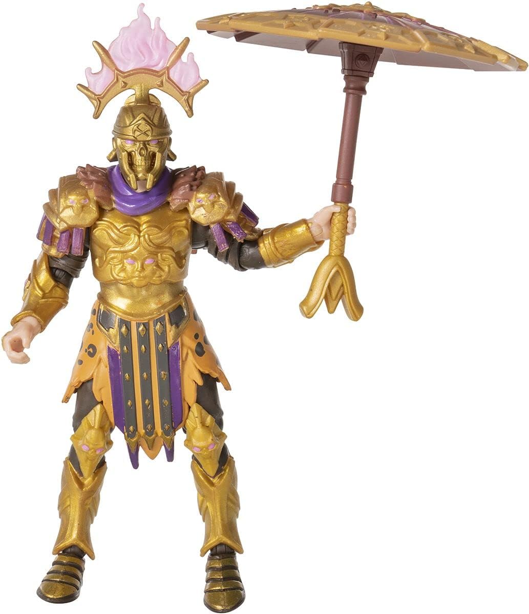 Jazwares FORTNITE Hot Drop Series Menace (Undefeated Flame), 4-inch Articulated Figure with Harvesting Tool, Back Bling, Head, Weapons and Glider