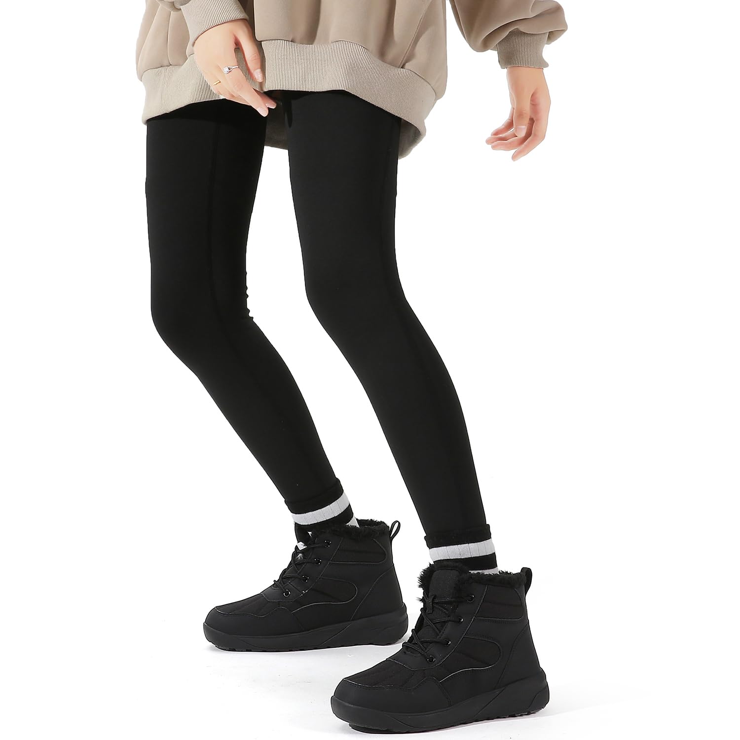 ChayChax Stivaletti da Neve Donna Stivali Invernali Scarponcini Foderato Caldo Scarpe Inverno Impermeabili Stivaletti con Stringate