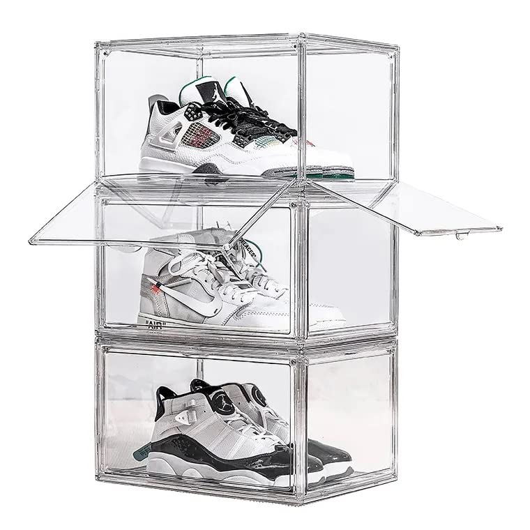 Thrifty Tech Advanced STACKEM (Pack of 5) Sneaker Crates Front & Side Drop,Clear Shoe Crate, Transparent Shoe crate with magnetic door, 1400+ Gram Crate Weight. (B0BYRYFQ1T) Amazon Price History, Amazon Price Tracker
