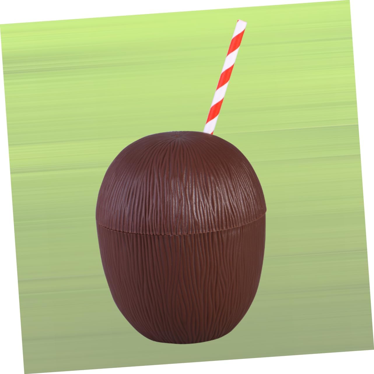 12Pcs Hawaii Coconut Cups Unique Containers Party Favors for Luau Beach and Summer Themes Fun Creative Design with Random Straws