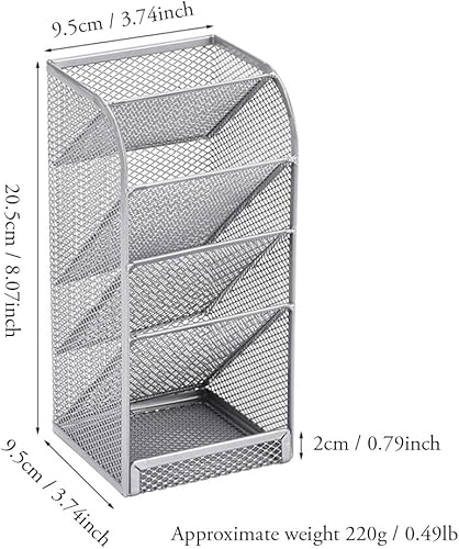 Miniatura 9 de Organizador de lápices de malla para escritorio, soporte para lápices, caja de almacenamiento de maquillaje, organizador de cosméticos, organizador