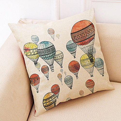 Smartrich montgolfière Coussin Taie d'oreiller pour la décoration de la maison, Lin, Pattern6, 45 x 45cm Cover