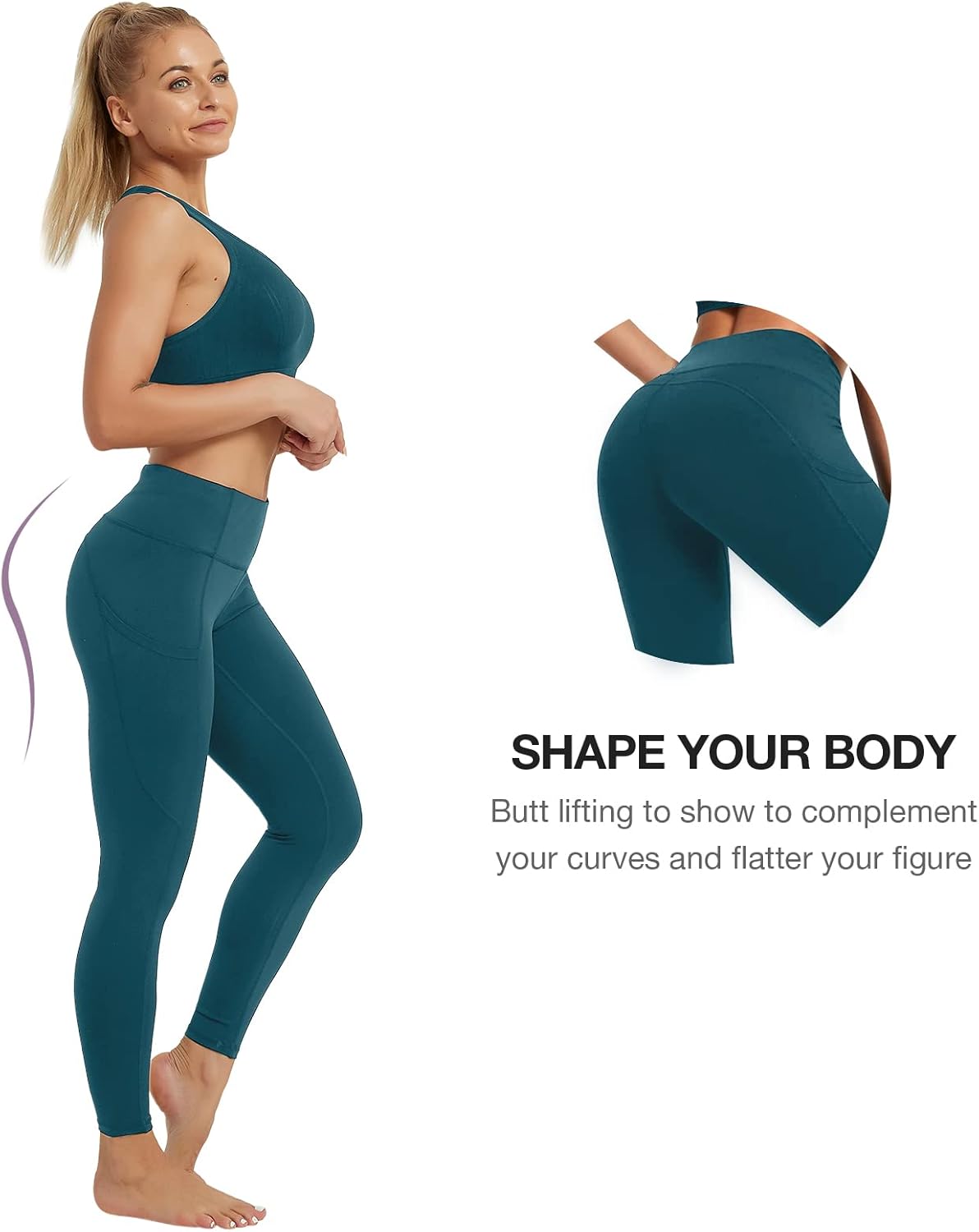 SP3LOPS Yoga Pants with Pockets for Women High Waisted Tummy Control Women's Buttery Soft Yoga Workout Leggings Running Pants - Image 5