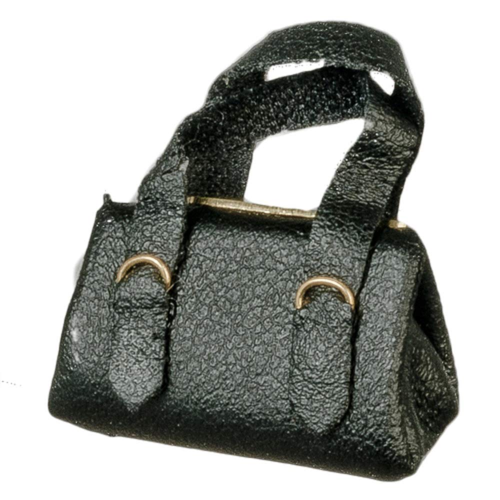 Dolls House Modern Black Ladies Handbag Miniature Bedroom Hall Shop Accessory