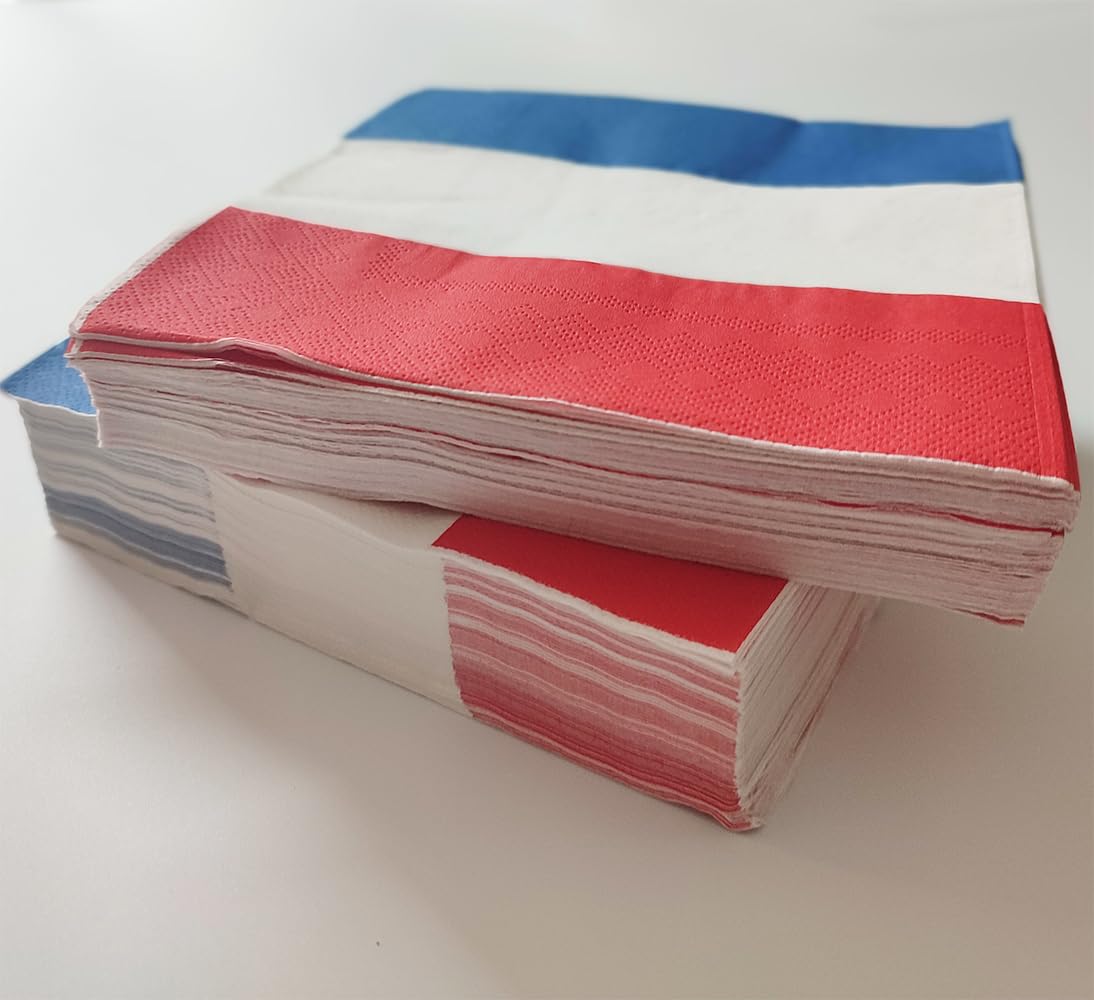 Amerykańskie dekoracje imprezowe, 96 szt. serwetki z amerykańską flagą, czerwone białe i niebieskie, papierowe serwetki gwiazdki i paski, serwetki koktajlowe na Dzień Weterana, wybory 4 lipca,
