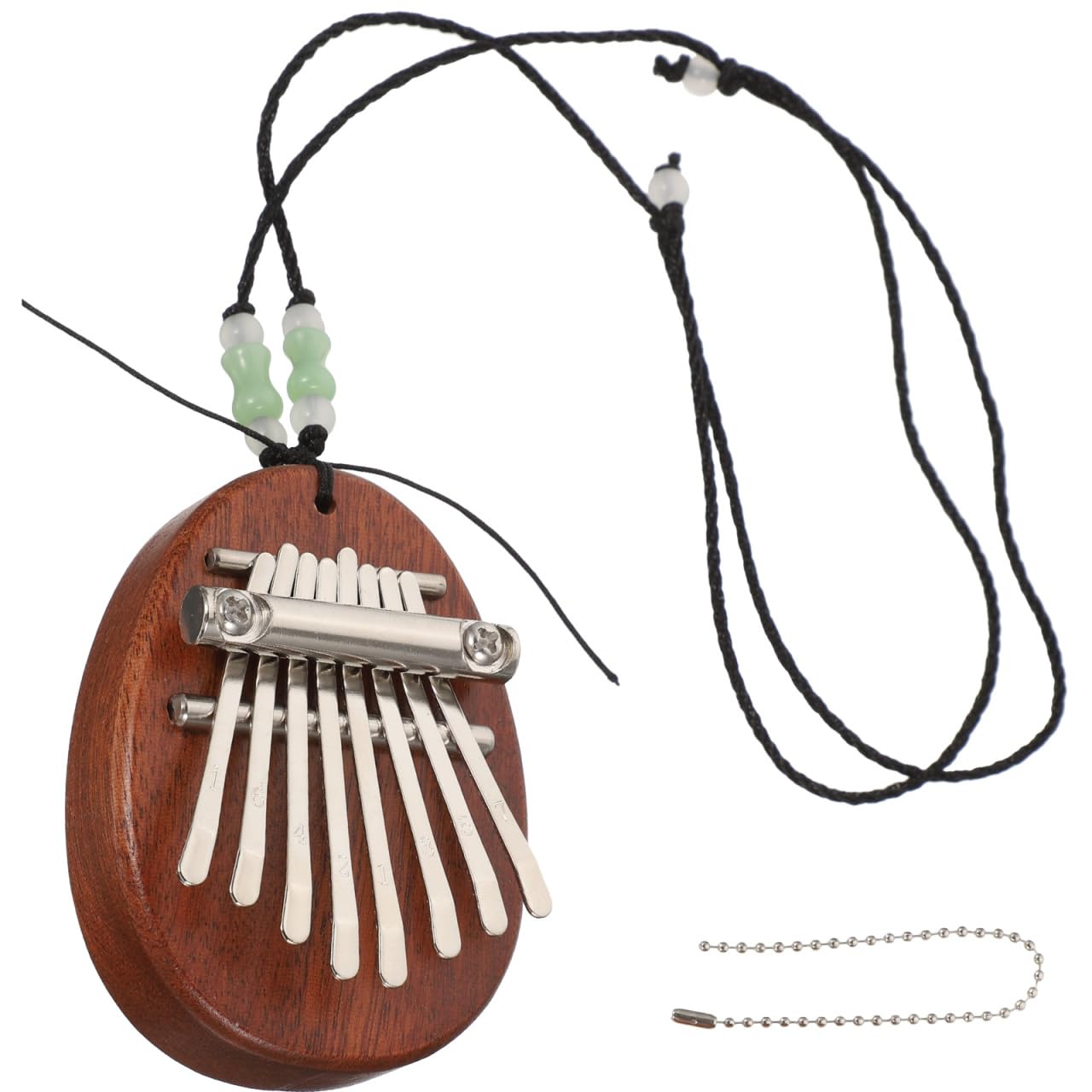 Mini Kalimba Thumb Piano 8 Key Portable Wooden Finger Thumb Piano Musical Instruments with Lanyard for Beginners