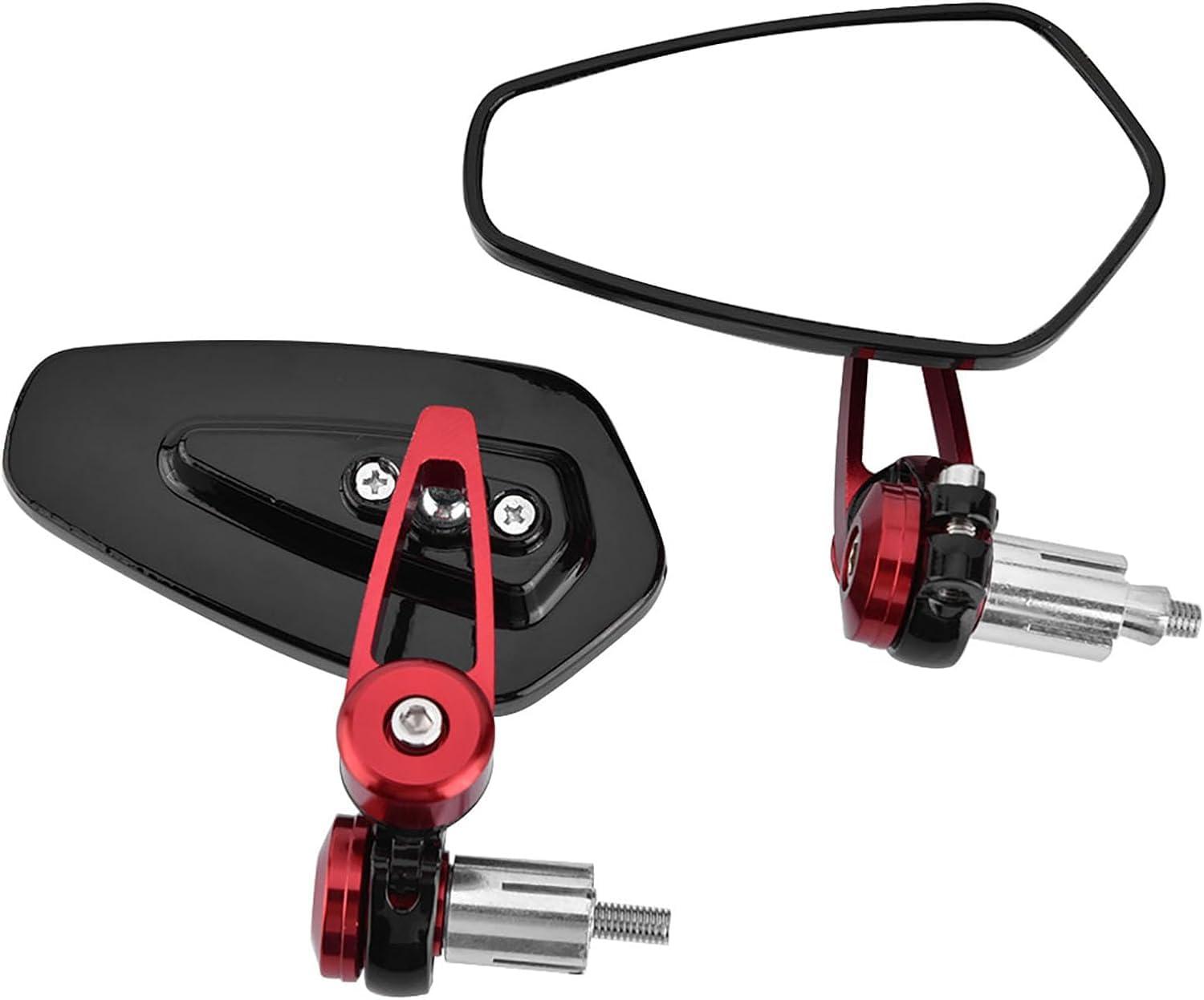 Espejos retrovisores duraderos giratorios ajustables de 7/8 22 mm, 360 grados, espejos retrovisores laterales, para motocicleta (rojo)