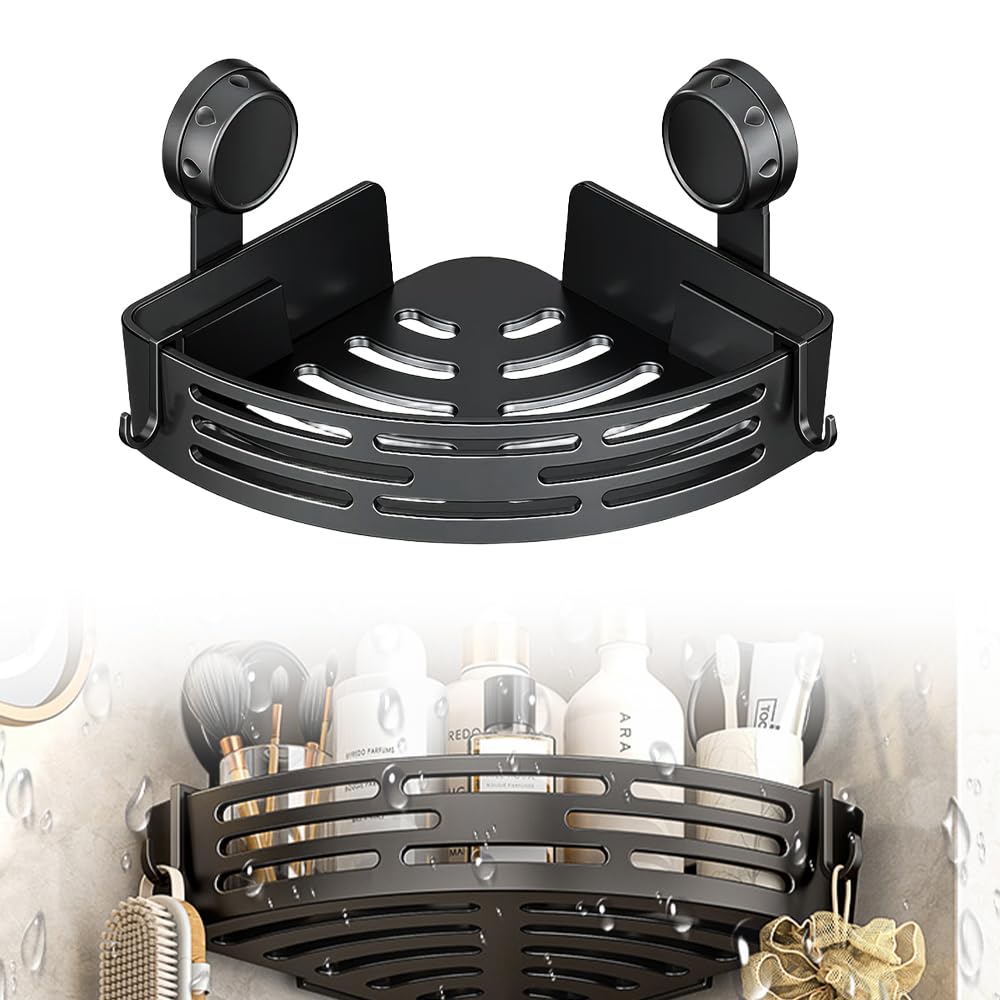 Triangle Suction Cup Corner Shelves 2026 No Drilling Bathroom Storage Rack Corner Shower Shelf Suction Cup Shower Caddy