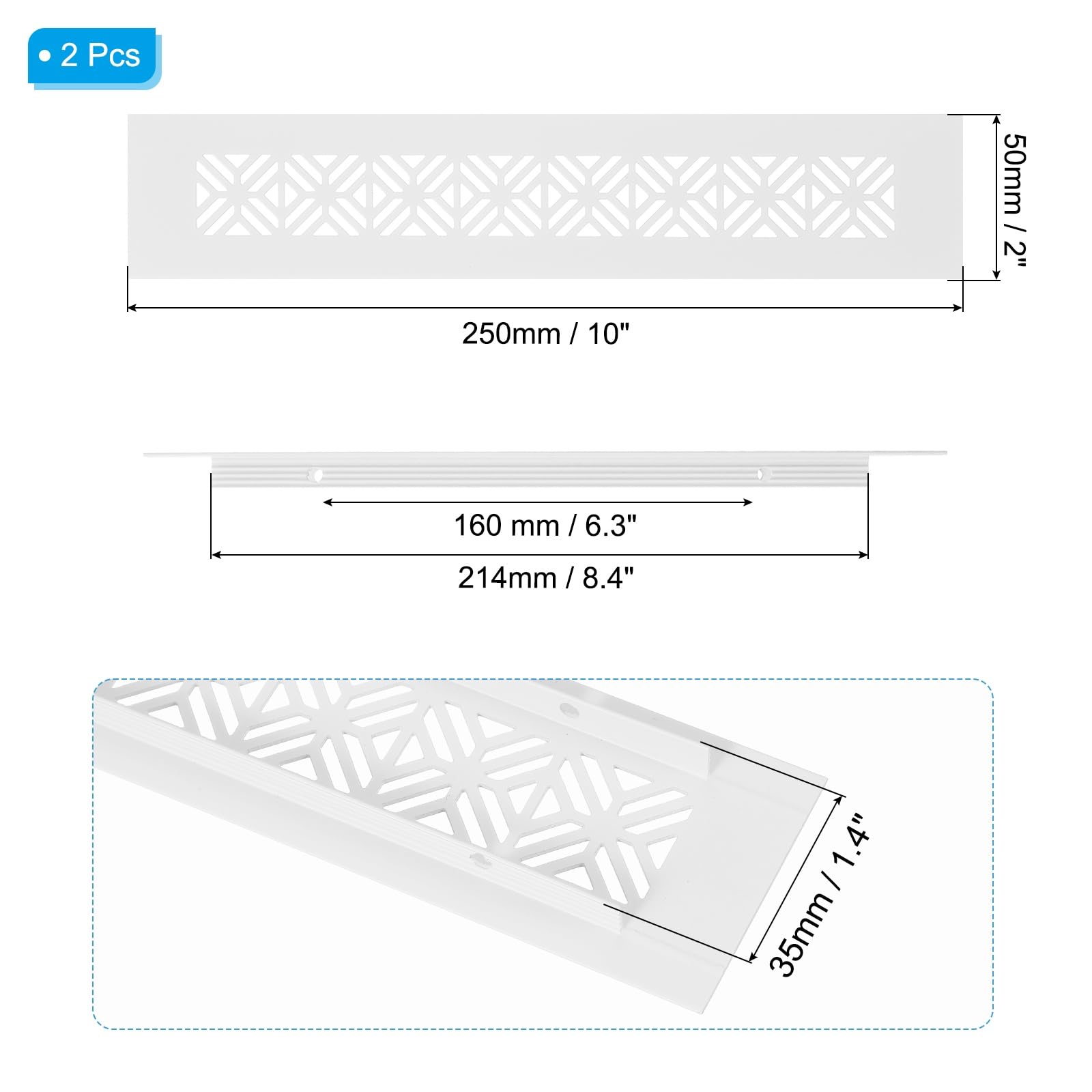 PATIKIL 10 x 2 Inch Door Air Vent Cover - Image 2